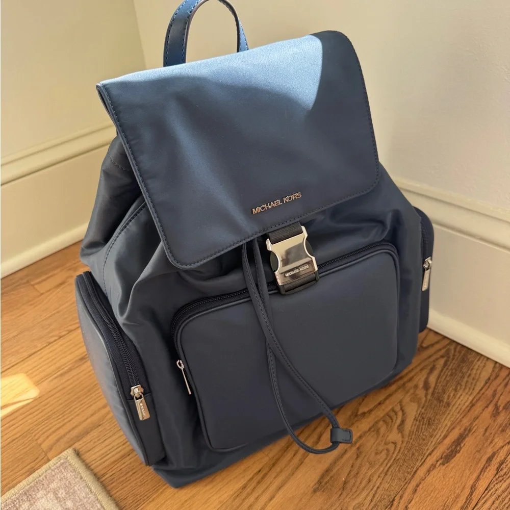 Michael Kors Blue Backpack with Modern Design and Adjustable Straps NEW - Picture 2 of 9